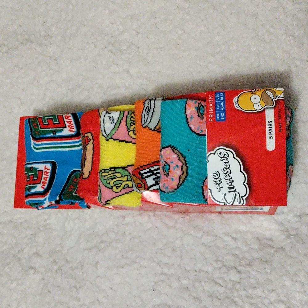 Simpson Men's Primark 5 Pack Multi Colors Socks